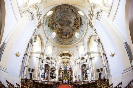 interior of pilgrimage church, Maria Dreieichen, Lower Austria, Austriaのeditorial素材