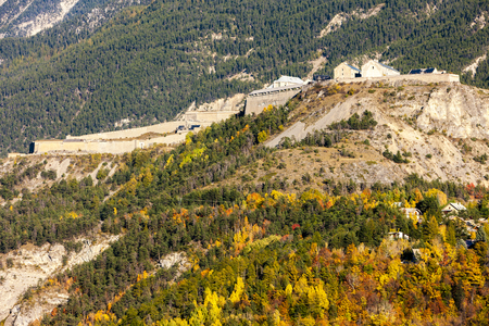 old fortification town Briancon in Franceの写真素材