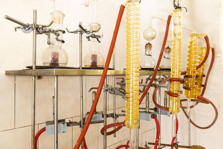 wine's laboratory with traditional and modern apparatus