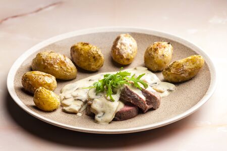 turkey roulade with goat cheeseの写真素材