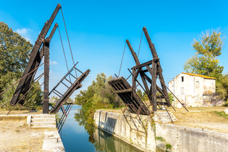 Vincent van Gogh bridge near Arles, Provence, Franceのeditorial素材