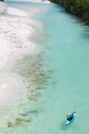 Kayaking, Soca in Triglav national park, Slovenia