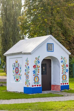 Group of typical outdoor wine cellars in Moravia, Czech Republicの写真素材