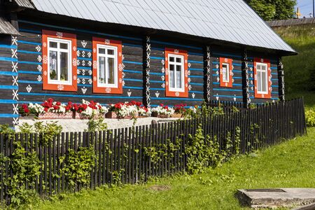 folk architecture in Zdar under Belianske Tatras, Slovakiaの写真素材