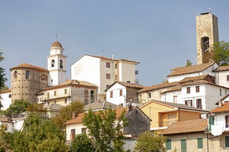 historical town of Cremolino, Piemonte, Italyの写真素材