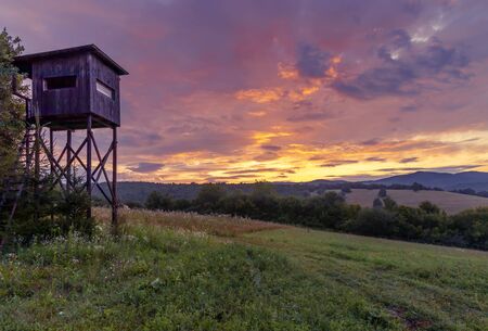 Sunrise in National park Poloniny, Carpathians, Slovakiaの写真素材