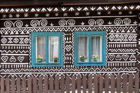 Painted folk house, UNESCO village Cicmany in Slovakia