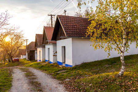 Wine cellars in Vlcnov, Southern Moravia, Czech Republicのeditorial素材