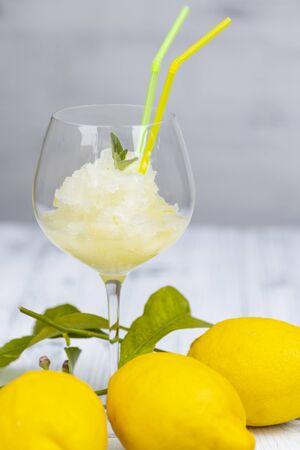 still life with lemon sorbetの写真素材