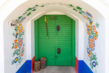 Group of typical outdoor wine cellars in Plze near Petrov, Southern Moravia, Czech Republicのeditorial素材