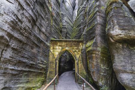 Teplice Adrspach Rocks, Eastern Bohemia, Czech Republicの写真素材