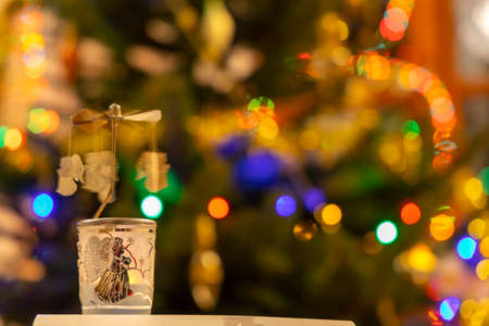 modern christmas decoration with christmas treeの写真素材