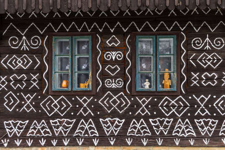 Painted folk house, UNESCO village Cicmany in Slovakia