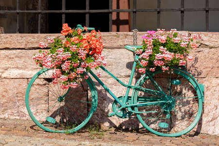 Inner city of old town Eisenerz in Styria, Austriaの写真素材