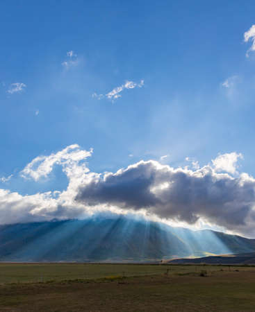 Dramatic mountain landscape near Castelluccio village in National Park Monte Sibillini, Umbria...