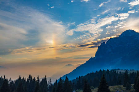 Dolomites on Italian and Slovenian border around  mountain Monte Ursic with 2541 m in Julian Alpsの写真素材