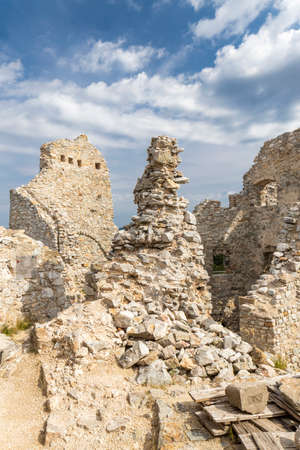 Ruins of Hrusov Castle, Zlate Moravce District, Nitra Region, Slovakiaのeditorial素材