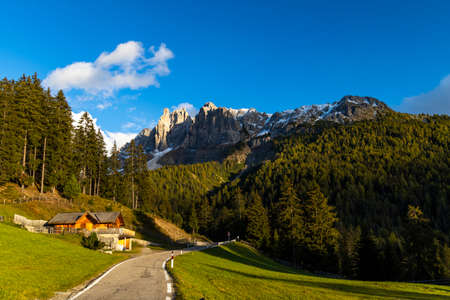 Beautiful landscape of Italian dolomites near Santa Magdalena