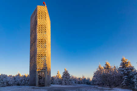 Lookout tower, Velka Destna, Orlicke mountains, Eastern Bohemia, Czech Republicの写真素材