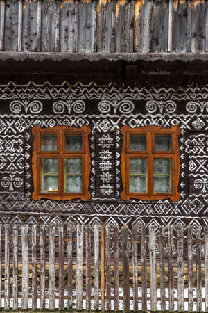 Painted folk house, village Cicmany in Slovakia