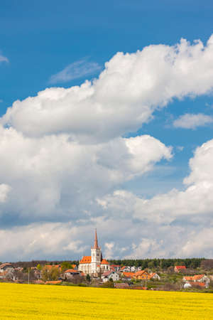 spring landscape near Konice near Znojmo, Czech Republicの写真素材