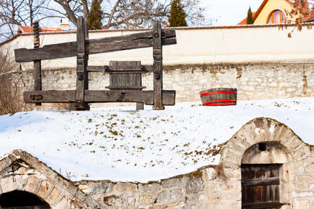 Traditional wine cellars near Sarospatak Tokaj region Hungaryの写真素材