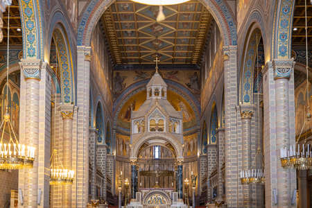 interior of Pecs Cathedral, Baranya County, Hungaryのeditorial素材