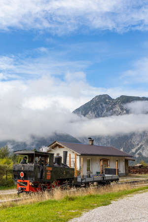 Historical steam locomotive, Achensee lake railroad, Tiro, Austriaのeditorial素材