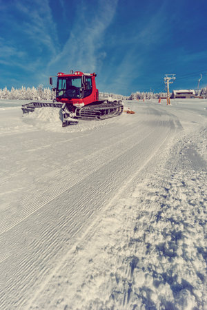 piste modification around Mala Upa, Giant Mountains (Krkonose), Northern Bohemia, Czech Republicのeditorial素材