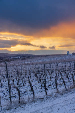 Calvary near Hnanice, Znojmo region, Southern Moravia, Czech Republicの写真素材