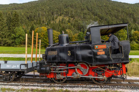 Historical steam locomotive, Achensee lake railroad, Tiro, Austria