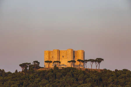Castel del Monte, castle built in an octagonal shape by the Holy Roman Emperor Frederick II in the 13th century in Apulia region, Italyのeditorial素材