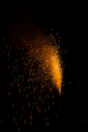 Fireworks in evening sky during celebration for New Yearの写真素材