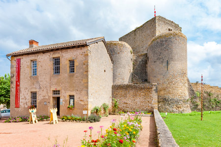 old castle of Semur En Brionnais, Burgundy, Franceのeditorial素材
