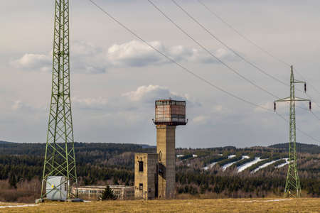 The mining landscape Mednik Hill, part of Erzgebirge mountains mining region from 15th to 19th...