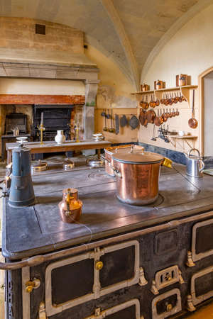 Serrant castle interior (Chateau de Serrant), Saint-Georges-sur-Loire,  Maine-et-Loire department, Franceのeditorial素材