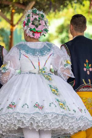 Detail of folk costume, Rakvice, Southern Moravia, Czech Republicの写真素材