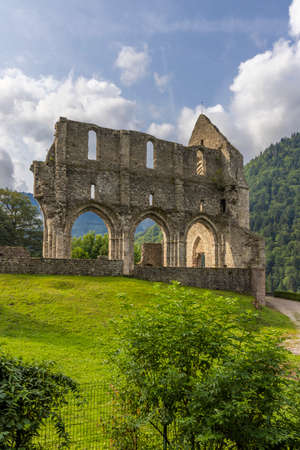 Aulps Abbey, Saint Jean d Aulps in Aulps Valley, Haute Savoie, Franceの写真素材