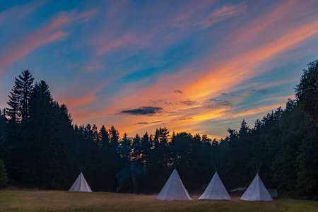 Scout camp, Western Bohemia, Czech Republicの写真素材