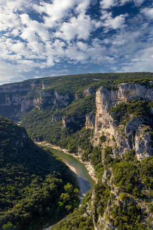 Gorges de Ardeche, Auvergne-Rhone-Alpes, Franceの写真素材