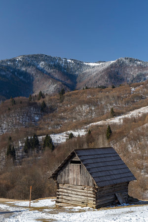 Vlkolinec village UNESCO site in Velka Fatra mountains, Slovakiaのeditorial素材