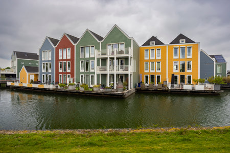 Modern residential architecture in Houten, The Netherlandsの写真素材