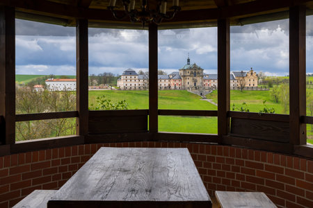 Small vineyard and Kuks hospice, Eastern Bohemia, Czech Republicのeditorial素材