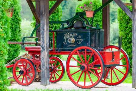 vintage fire fighter machine, Hungaryの写真素材