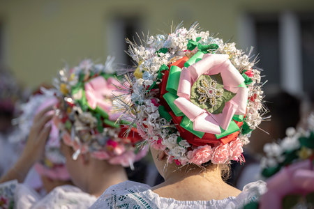 Detail of folk costume, Rakvice, Southern Moravia, Czech Republic