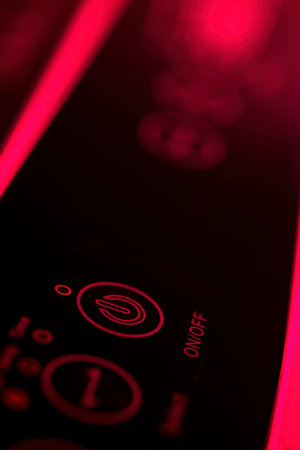 Switch button on off with symbol on dark  backgroundの写真素材