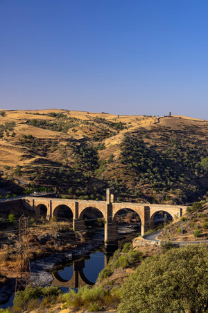 Puente de Alcantara in Extremadura, Spainの写真素材