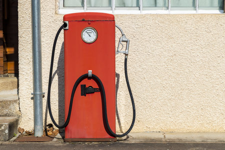 Old gas station, Marnay, Haute-Saone, Franceの写真素材
