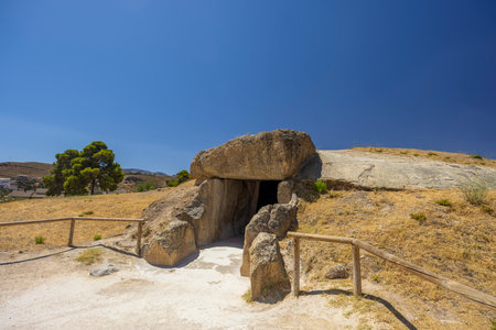 Dolmen de Menga from the 3rd millennium BCE, UNESCO site, Antequera, Spainのeditorial素材