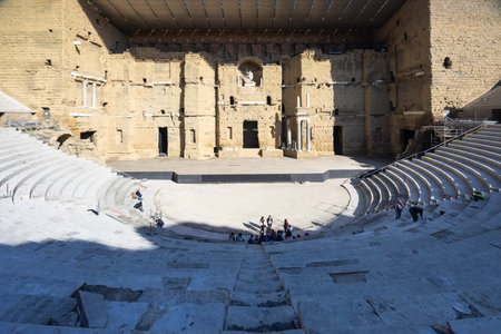 Roman Amphitheatre, Orange, UNESCO world heritage, Provence, Franceのeditorial素材